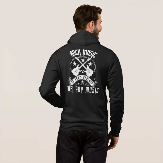 Sudadera Música de rock masculino divertida (Reverso completo)