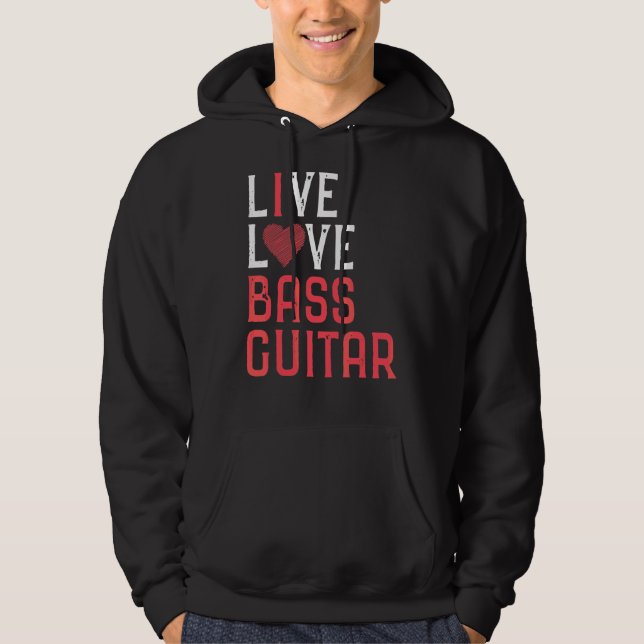 Sudadera Música gráfica de guitarra de amor en vivo Hombres (Anverso)