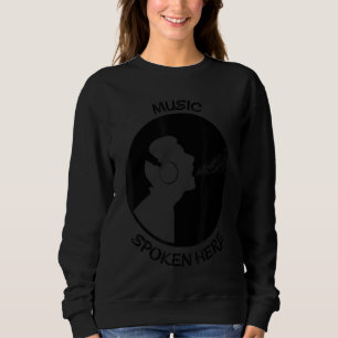 Sudadera Música hablada aquí Vinyl Record Singer negro