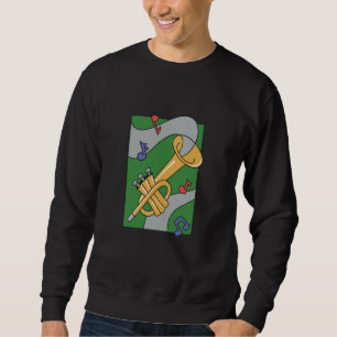 Sudadera música jazz saxofón instrumento notas