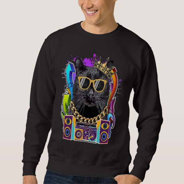 Sudadera Musica rap de hip hop gato de Bombay (Anverso)