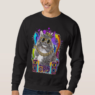 Sudadera Música Rap Hip Hop de Gato Siberiano 90s