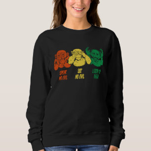 Sudadera Música reggae diciendo Tres monos sabios para fans