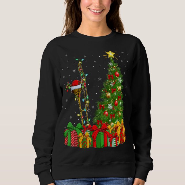 Sudadera Música trombónica Navidad Navidad Santa Trombona C (Anverso)