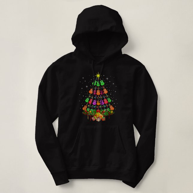 Sudadera Música Ukulele Uke Mele Kalikimaka Árbol de Navida (Diseño del anverso)