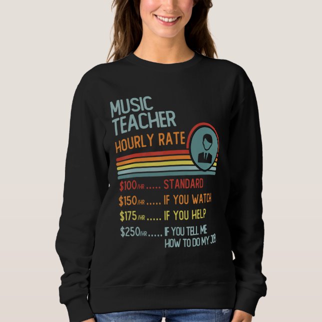 Sudadera Musician Hourly Rate  Retro Job Title (Anverso)