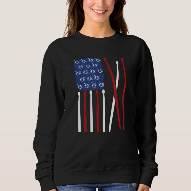 Sudadera Musician Musical Instrument patriotic US flag drum (Anverso)