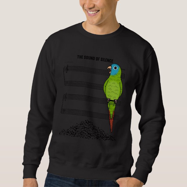 Sudadera Musician Parrot I Sound Of Silence I Blue-crowned  (Anverso)