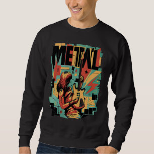 Sudadera Músico Abstracto de Heavy Metal de Rock and Roll