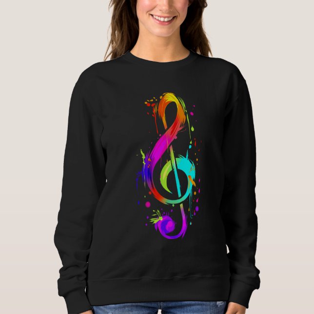 Sudadera Músico Colorido Hippy Clave (Anverso)