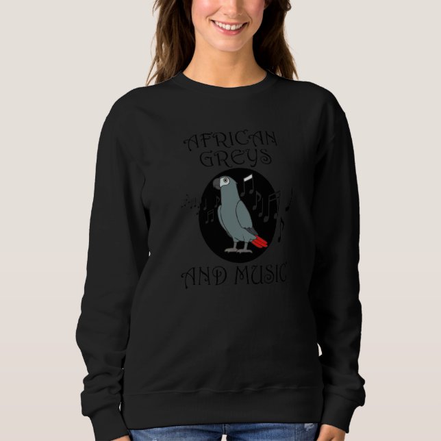 Sudadera Músico De Parrot African Gray And Music Notes (Anverso)