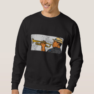 Sudadera Músico de Trompeta Trompeta Retro Jazz