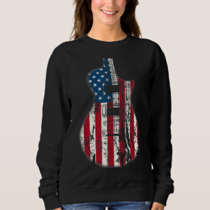 Sudadera Músico estadounidense de guitarra de bandera aflig