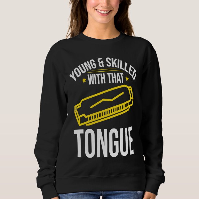 Sudadera Músico joven y hábil de armónica (Anverso)