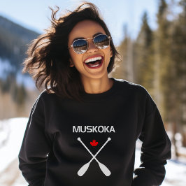 Sudadera Muskoka Canadá cruza la hoja de arce de aleta oscu