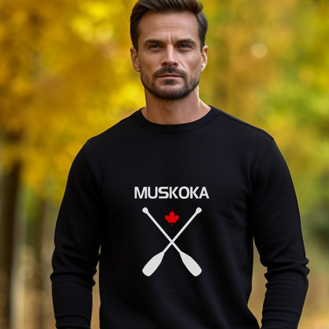 Sudadera Muskoka Canadá cruza la hoja de arce de aleta oscu (Subido por el creador)