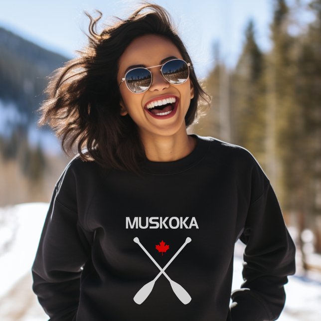 Sudadera Muskoka Canadá cruza la hoja de arce de aleta oscu (Subido por el creador)