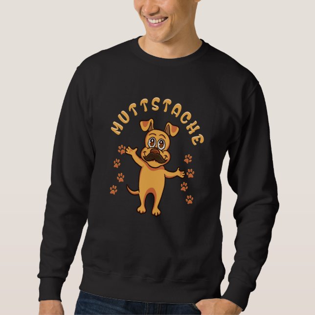 Sudadera MuttStache Humorous Dog With Beard Mutt Mustache (Anverso)