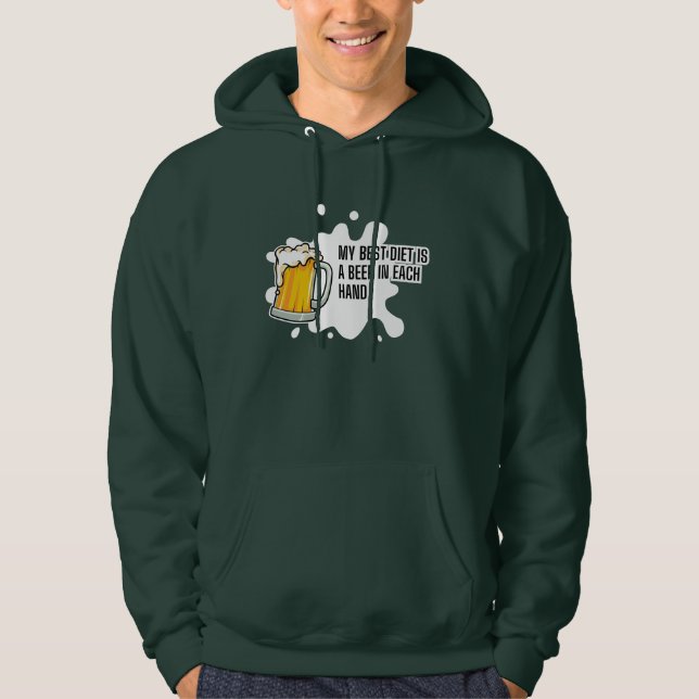 Sudadera My Best Diet Is A Beer – Funny Drinking Gift (Anverso)