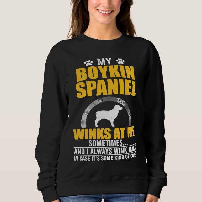 Sudadera My Boykin Spaniel Winks At me Dog Owner (Anverso)