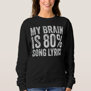 Sudadera My Brain Is 80 Song Lyrics Music Vintage Retro 1