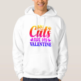 Sudadera My Cats Are My Valentine Hoodie – Funny Cat Lover 