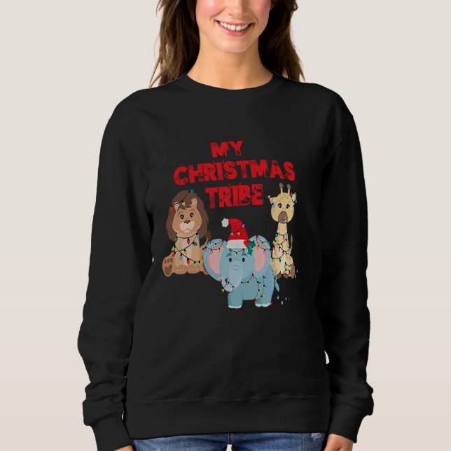 Sudadera My Christmas Tribe Holiday Animals (Anverso)