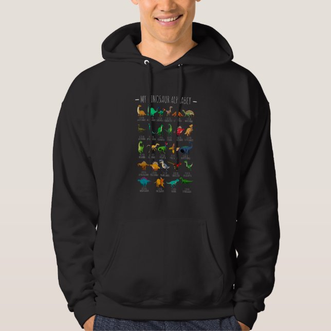 Sudadera My Dinosaur Alphabet Types of Dino Identification  (Anverso)