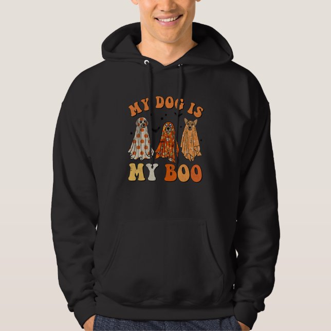 Sudadera My Dog Is My Boo Spooky Season Ghost Halloween Gro (Anverso)