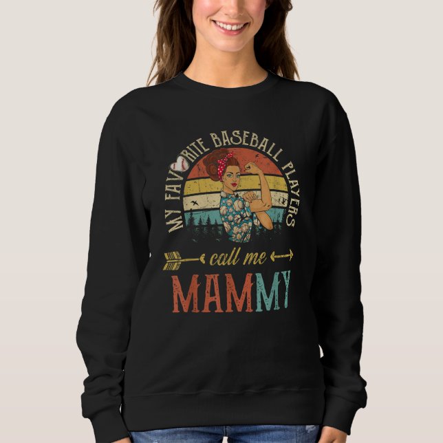 Sudadera My Favorite Baseball Players Call Me Mammy Women M (Anverso)