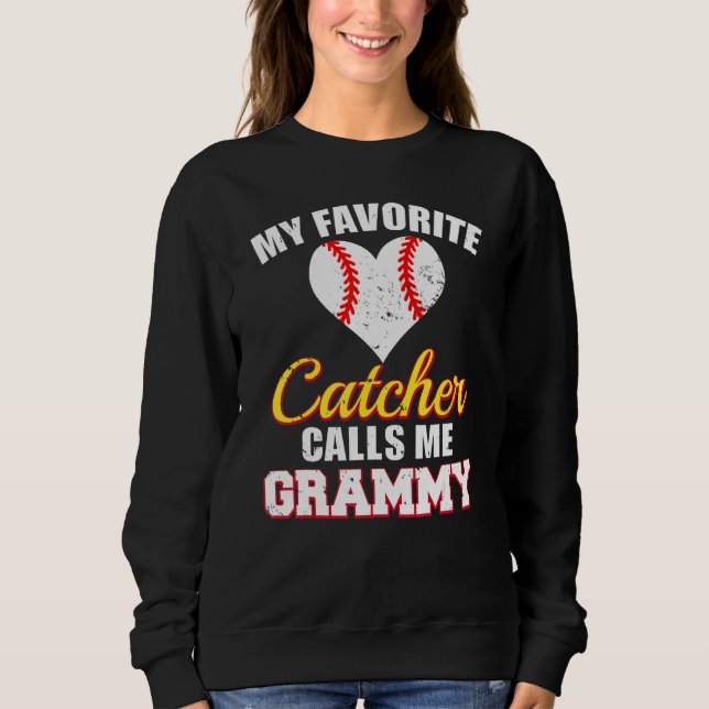 Sudadera My Favorite Catcher Calls Me Grammy Catcher Baseba (Anverso)