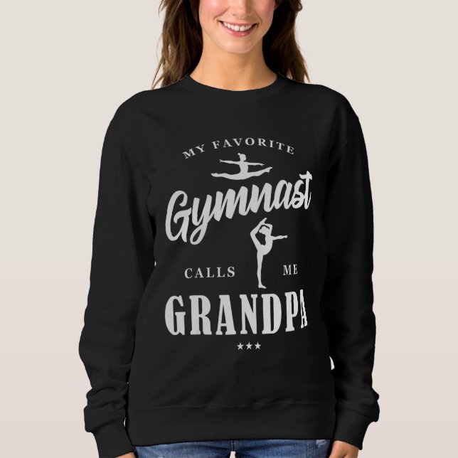 Sudadera My Favorite Gymnast Calls Me Grandpa B-Day Family  (Anverso)
