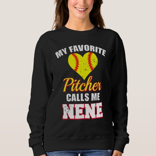Sudadera My Favorite Pitcher Calls Me Nene Pitcher Softball (Anverso)