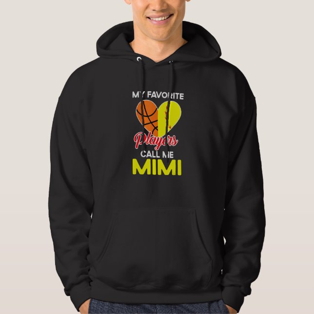 Sudadera My Favorite Players Call Me Mimi Softball Basketba (Anverso)