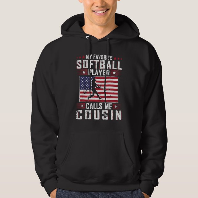 Sudadera My Favorite Softball Player Calls Me Cousin Father (Anverso)