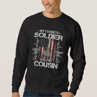 Sudadera My Favorite Soldier Calls Me Cousin American Flag