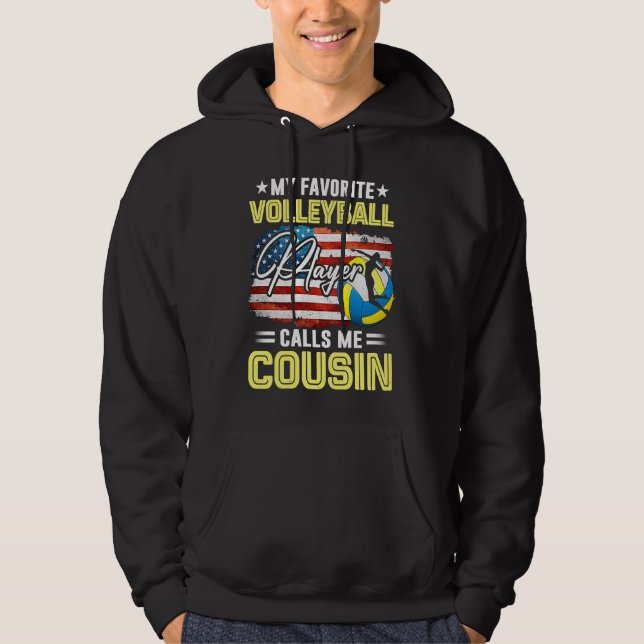 Sudadera My Favorite Volleyball Player Calls Me Cousin Amer (Anverso)