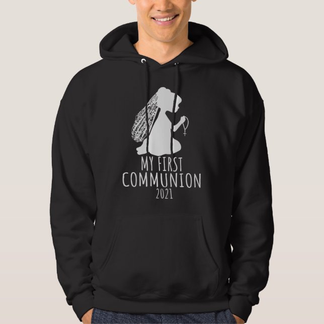 Sudadera My First Communion 2021  Kids Girl Cross  Catholic (Anverso)