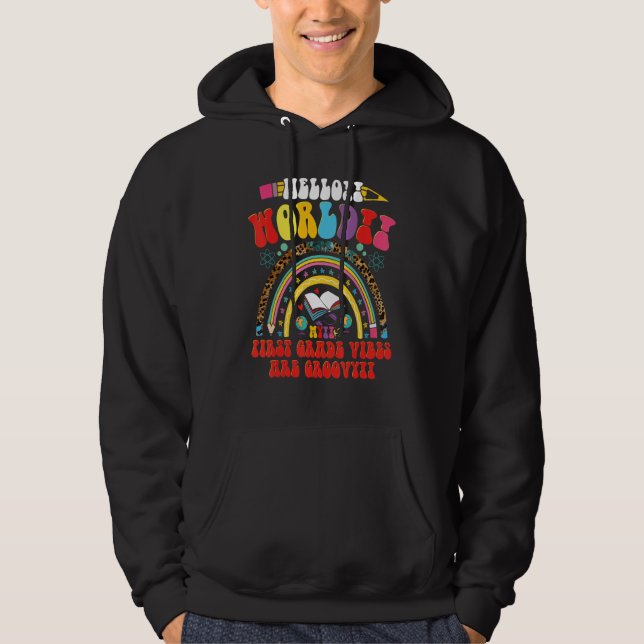 Sudadera My First Grade Vibes Are Groovy Rainbow Squad Back (Anverso)