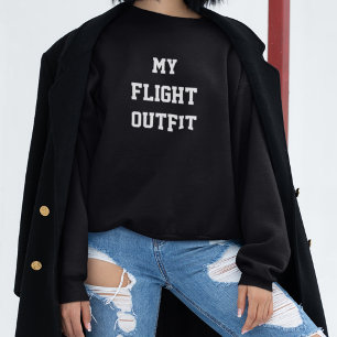 Sudadera My Flight Outfit Typography Simple, Moderno Viaje