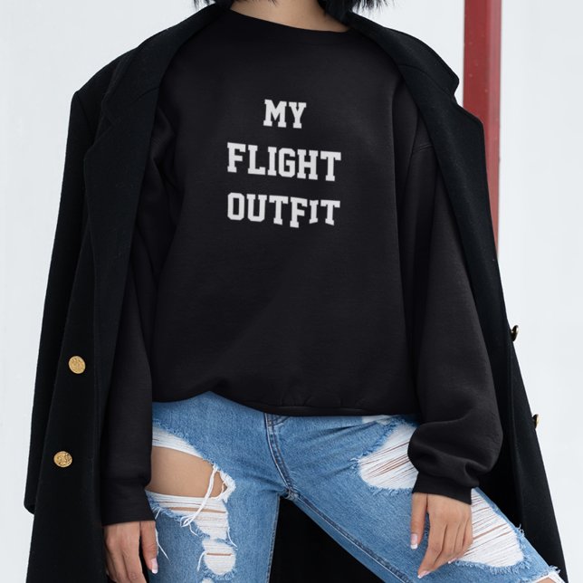 Sudadera My Flight Outfit Typography Simple, Moderno Viaje (Subido por el creador)