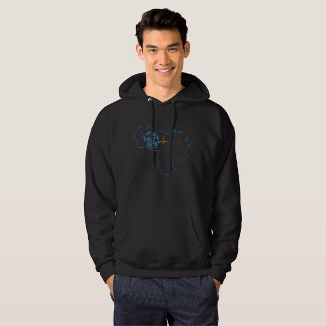 Sudadera My Heart Always Beats Hard – Venezuela Design 💛💙 (Anverso completo)