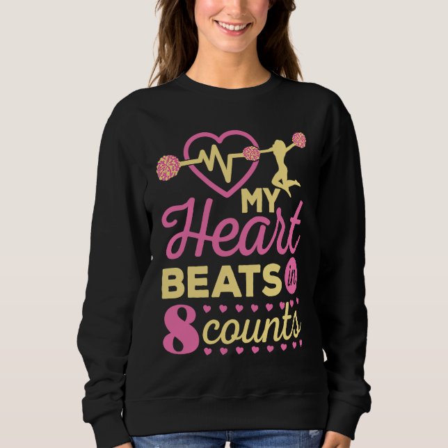 Sudadera My Heart Beats in 8 Counts Cheerleader Cheerleadin (Anverso)