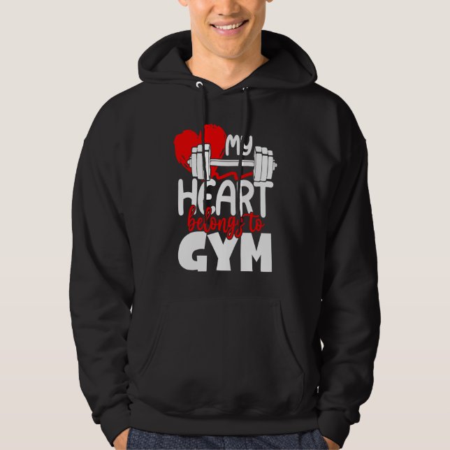 Sudadera My Heart Belongs To Gym  Valentines Day Workout (Anverso)