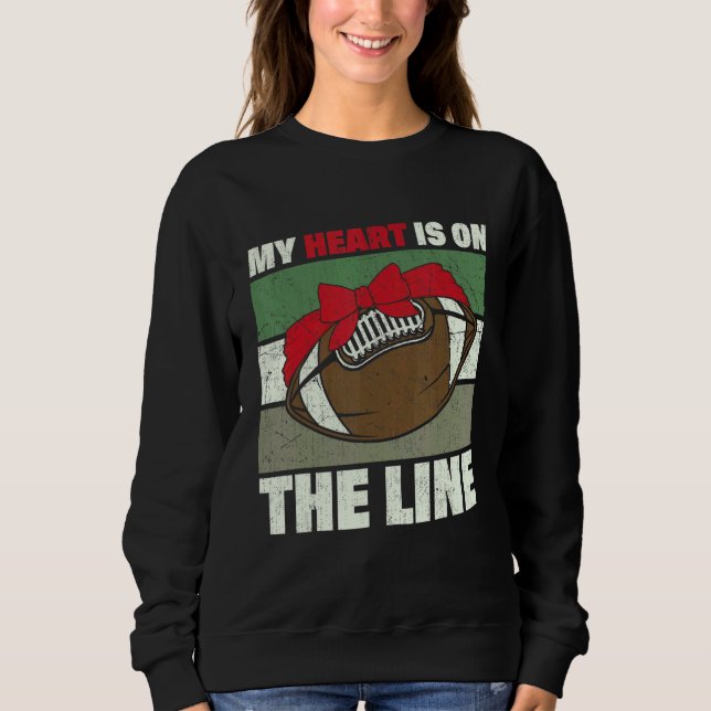 Sudadera My Heart Is On The Line Offensive Lineman Retro Vi (Anverso)