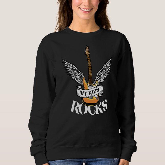 Sudadera My Kids Rocks Rock & Roll Electronic Rock Guitar (Anverso)