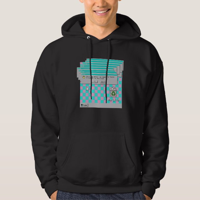 Sudadera My Life Sad and Depressed 90s Vaporwave Aesthetic (Anverso)