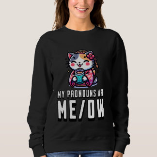 Sudadera My Pronouns Are Meow Funny Cat Lover, Kawaii Japan