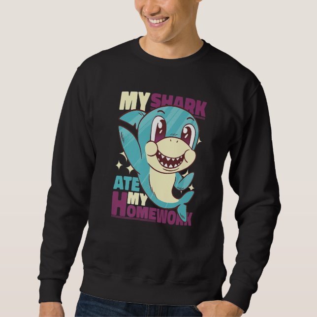 Sudadera My Shark ate my Homework for Students (Anverso)