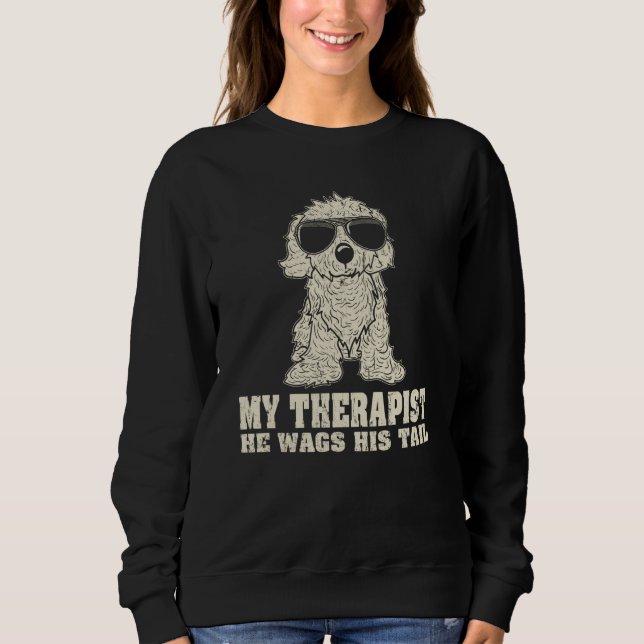 Sudadera My Therapist He Wags His Tail Cavapoo (Anverso)